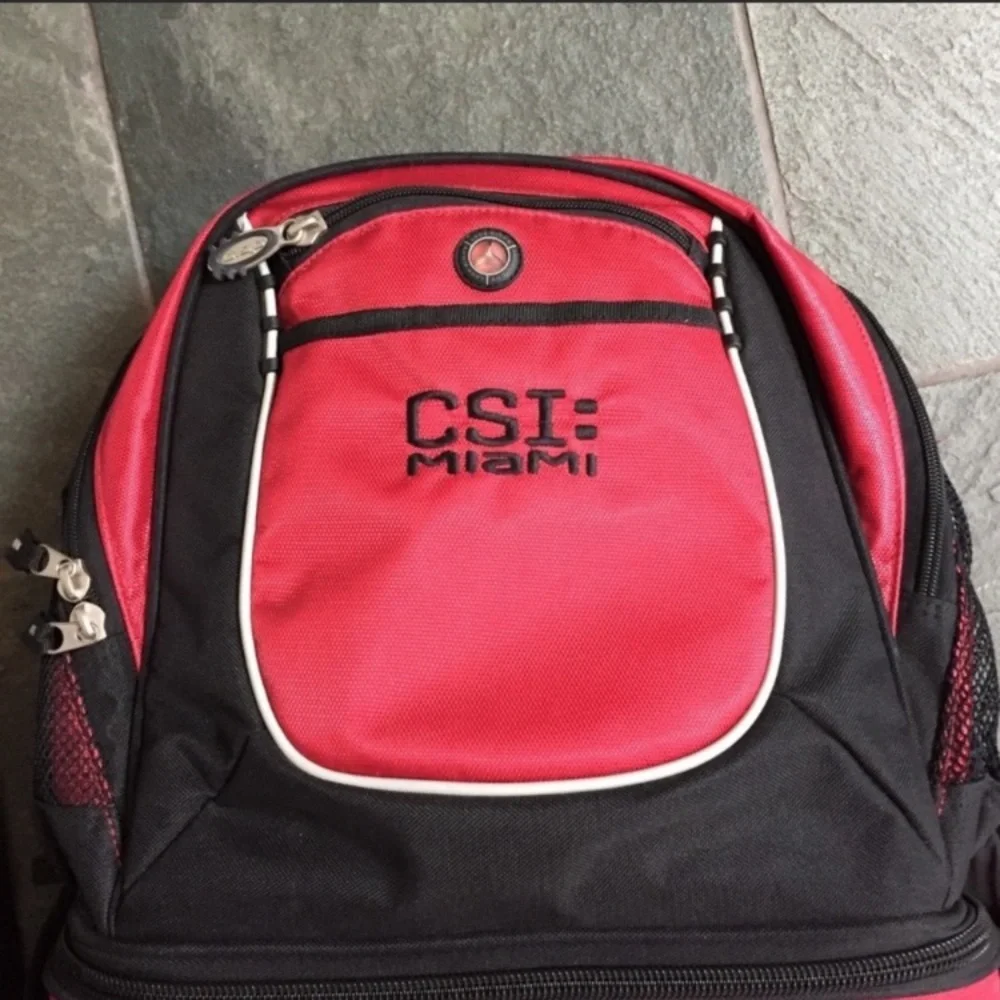 Ogio CSI Miami red and black cooler backpack with multiple compartments
